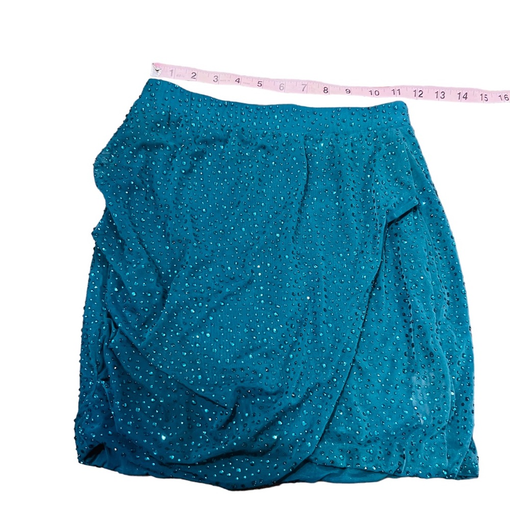 Oh Polly ‘Own The Night’ Emerald Rhinestone Corset Top & Mini Skirt Set - Picture 14 of 16